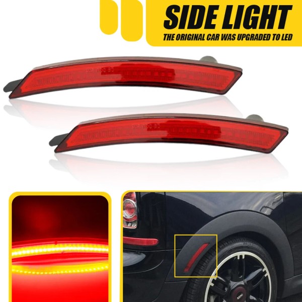 Unbranded 2PCS/Set For Mini 2007-2016 Cooper Red Full Rear LED