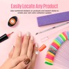 MEFA 100 Pcs Clear Nail Swatch Sticks with Ring and