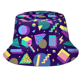 Retro 80s Vintage 90s Bucket Hat Fishing Hats Summer Travel Beach Sun Uv Protection Packable Fisherman Cap for Men Women Teens