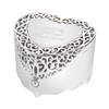 THINGS REMEMBERED Engraved Silver Tone Engagement Filigree Heart Keepsake Box