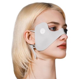 UOPR UV Protection Mask, Eye Cooling Face Cover, UPF 50+ 99% UV Protection, 95% Cool, Sun Protection, Cool to Touch, Super Lightweight (Light Gray)