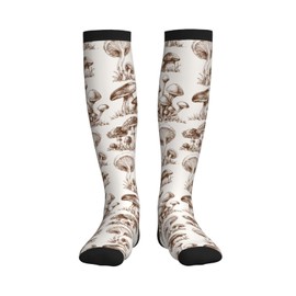 Cayiibe Mushroom Compression Socks for Women Men Circulation Graduated Supports Socks for Running Travel Nurse Athletic Sports