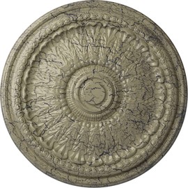 Ekena Millwork Brunswick Ceiling Medallion, Hand-Painted Castle Stone Crackle