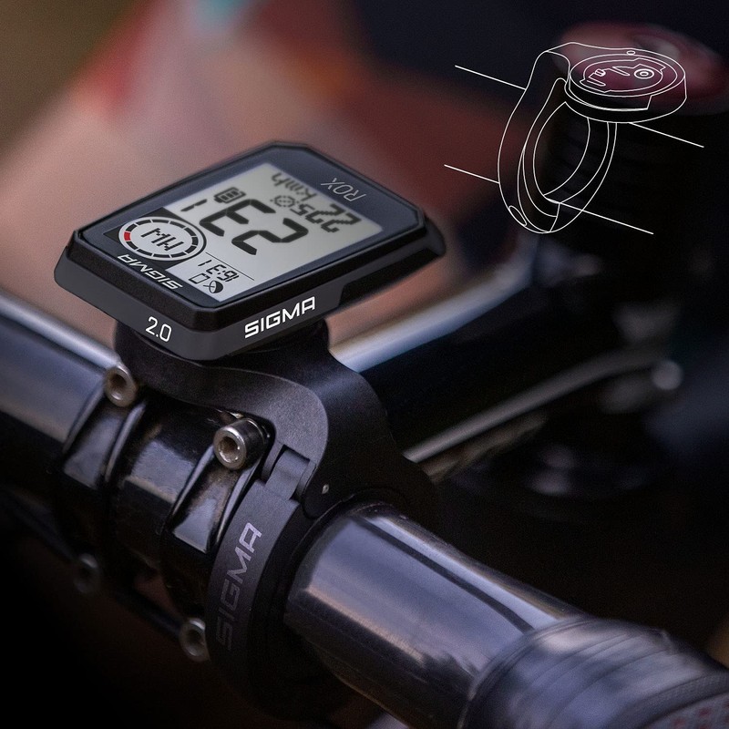 SIGMA ROX 2.0 Nero Top Mount Set| Ciclocomputer senza fili