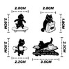 ZWWOGE 4 Pieces Black Cat Enamel Lapel Pins for Women