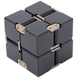 LenTLy Juguete Inquieto de Mano, Cubo Mágico Infinito de Aleación de Aluminio para Aliviar el Estrés, Juguete Inquieto para TDAH, Ansiedad, Autismo, Juguete de Mano Ergonómico y