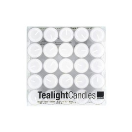 Design Ideas Clear Cup Tea Lights, White, Box of 50