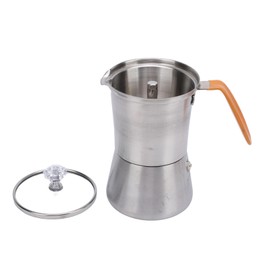 Yosoo Health Gear Hand Pour Coffee Pot Pour Over Coffee Maker Set, Coffee Brewer Hand Drip Cone Dripper Coffee Pot with Glass Lid Heat Resistant Handle for Italian Coffee Milk Tea (160ML)