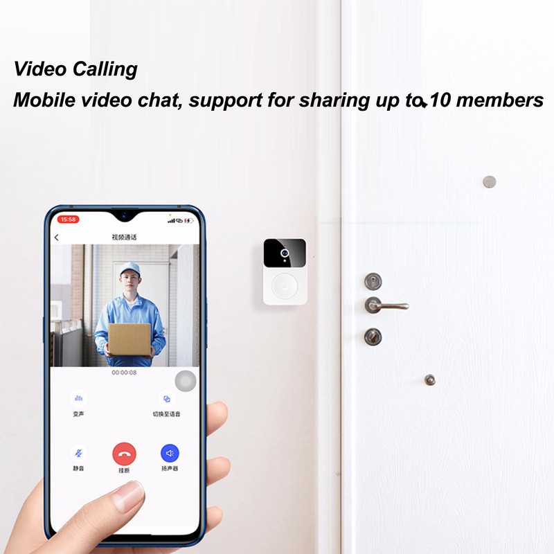 Intelligent WiFi Door Bell Wireless Remote Monitoring Video Intercom Door