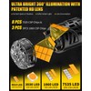 AILEO 7440 7443 LED Bulb Amber Yellow, 30W 2500LM Super