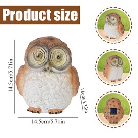 XIHXWL Solar Owl Garden Ornaments Light - Waterproof Glowing Owl Figurine - Outdoor Solar Garden Statue for Yard, Lawn, Patio, Balcony Decor