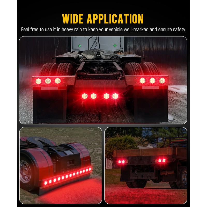 Partsam 12Pcs 4 Inch Round Led Trailer Tail Lights Kit