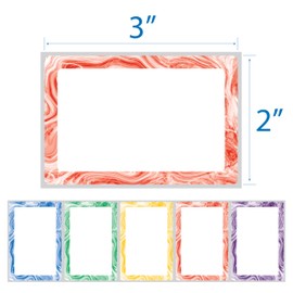 400 Pcs Hello My Name is Name Tags 2x3 Inch Rectangle Stickers, 5 Colors Badge Labels for School Work Office Conferences & Party, Name Tag with Borders, Adhesive Blank Name Sticker Sticker (Frame)