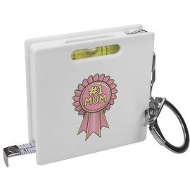 Azeeda '#1 Mum Rosette' Keyring Tape Measure/Spirit Level Tool (KM00012421)