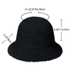 Rulala Fancy Womens Sun Hat Handmade Straw Bucket UV Protection