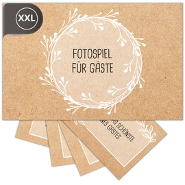 Fotospiel Wedding XXL by snaPmee - 100+9 Photo Tasks - Wedding Game for Guests and Bride and Groom - Kraft Paper