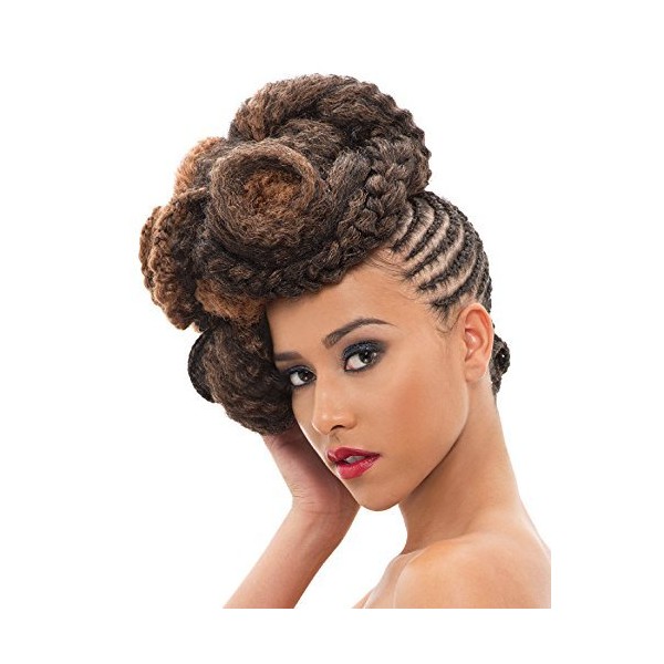 Janet Collection 3X Caribbean 100% Kanekalon Synthetic Hair Braid - Afro Twist 80" (1(Jet black))