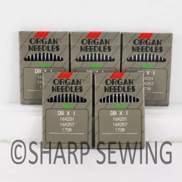 ORGAN INDUSTRIAL SEWING MACHINE NEEDLES SIZES 10,12,14,16,18 16X257, DBX1