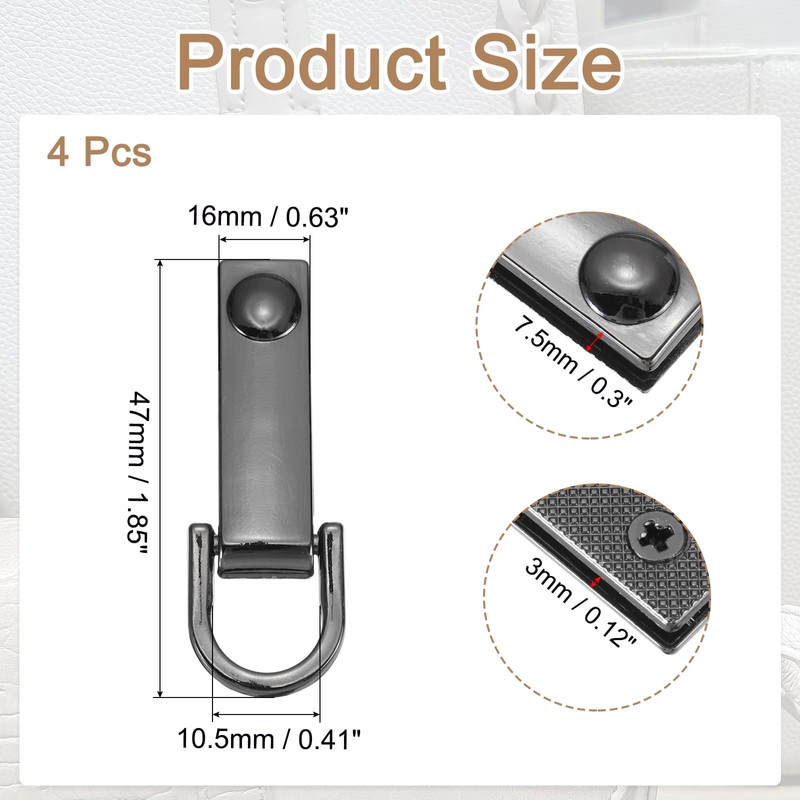 PATIKIL Bag Side Clip Buckle, 4 Pcs Metal Purse Suspension