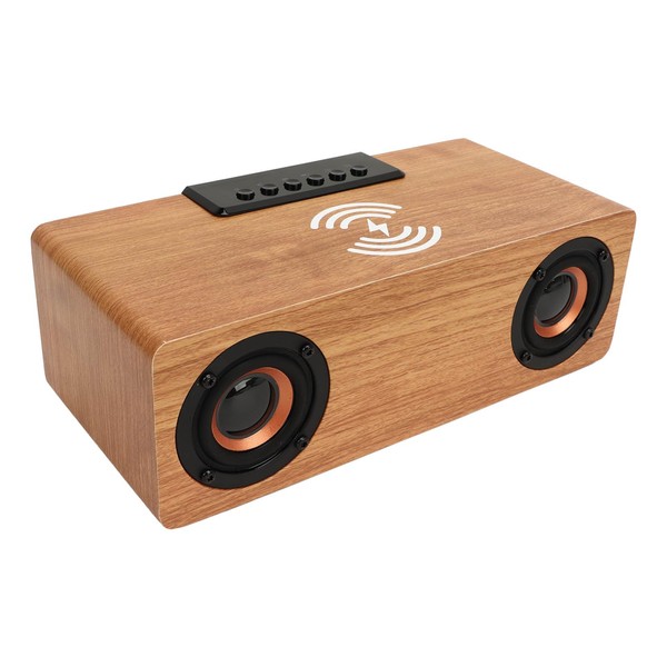Tbest Digital Wooden Alarm Clock, Wooden Bluetooth Speaker, Alarm Clock