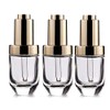 3Pcs 30ml/1oz Clear Thick Glass Press Dropper Bottles Essence Liquid