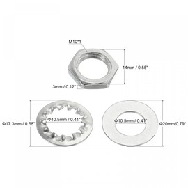 sourcing map Pack of 150 Lamp Tubes Lock Nuts M10 Screw Thread with Washers Hex Fixings for Chandelier Ceiling Lights DIY Hardware Repair Assembly