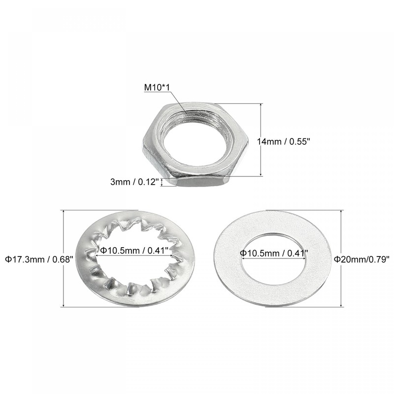 sourcing map Pack of 150 Lamp Tubes Lock Nuts M10
