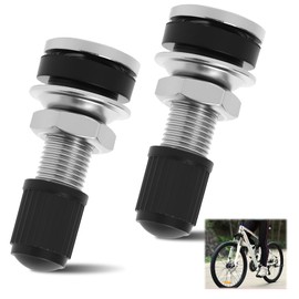 Tyre Valve Stems 2pcs - Universal Tubeless Schrader Valve Kit with Dust Caps for Car, Motorcycle & Bicycle Tyres | High Pressure Resistant 33mm Metal Rim Valves, Copper Core Press-fit Assembly