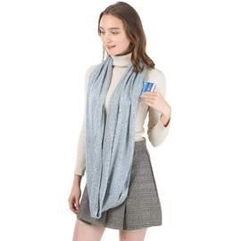 Ulalaza Infinity Scarf with Hidden Zipper Pocket Lightweight Travel Wrap for Women Girls