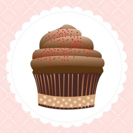 Dolce Blank Glitter Note Card - Chocolate (1 Folded Note Card + 1 Envelope) - Cupcake | Rungtong & Co. Stationery Line