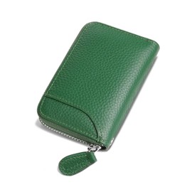 GADIEMKENSD Improved Wallet RFID Skimming Prevention Leather Case for Men and Women, Dark Green