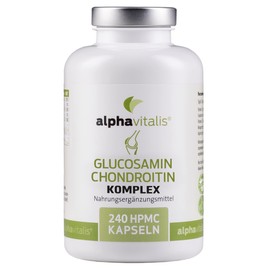 Glucosamine + Chondroitin Complex with Hyaluronic Acid, MSM, Zinc, Manganese - Vegan - 240 Capsules without Magnesium Stearate - Joint Capsules from alphavitalis