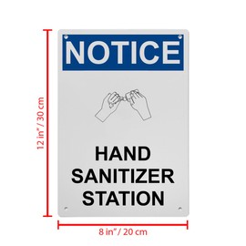 OSHA Hand Sanitizer Station Sign, 8.5 x 11 in" OSHA Compliant Wash Hands Sign, Weatherproof Plastic, UV resistant & Easy-to-Read Signage