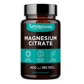 Phinaturals Suplemento En Tabletas Phinaturals  Suplemento Citrato De Magnesio Vitamina Sabor Neutro En Botella De 180ml 180 Un