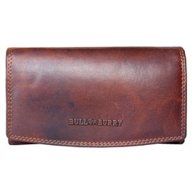 Bull Burry Spacious Brown RFID Leather Wallet Made From Strong Genuine Cowhide Leather, brown, Vintage