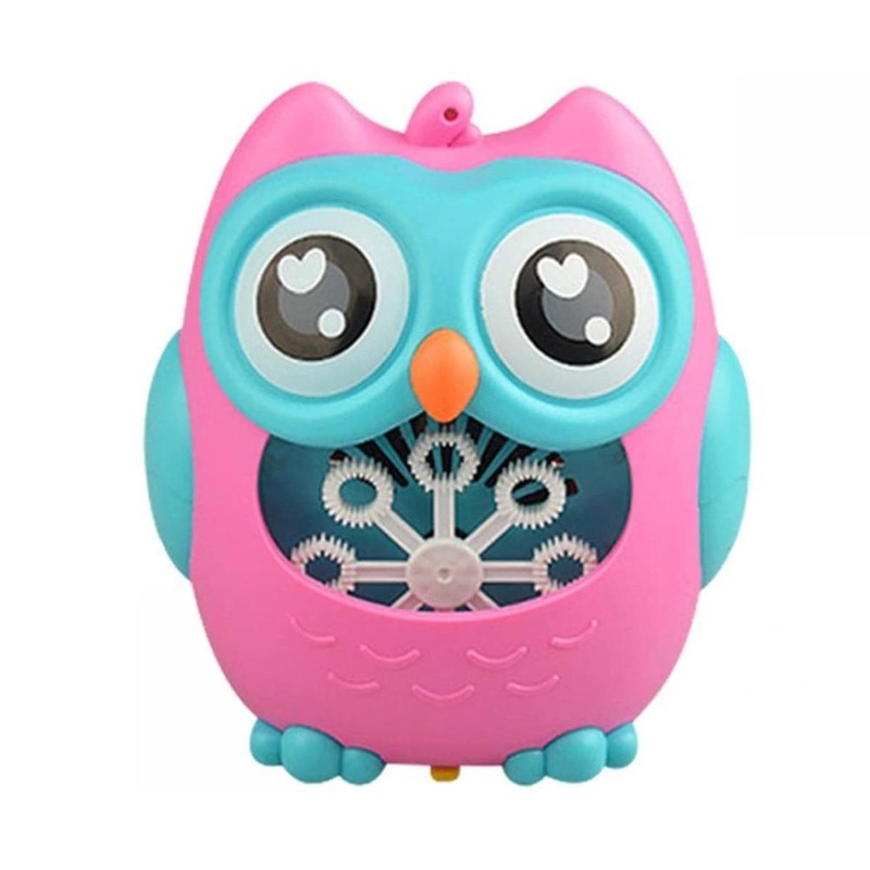 Bubble Machine for Kids Cartoon Owl 8 Holes Automatic Bubble