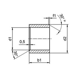 Cylindrical plain bearing GSM-1922-28 / diameter d1 = 19 mm / d2 = 22 mm / b1 = 28 mm
