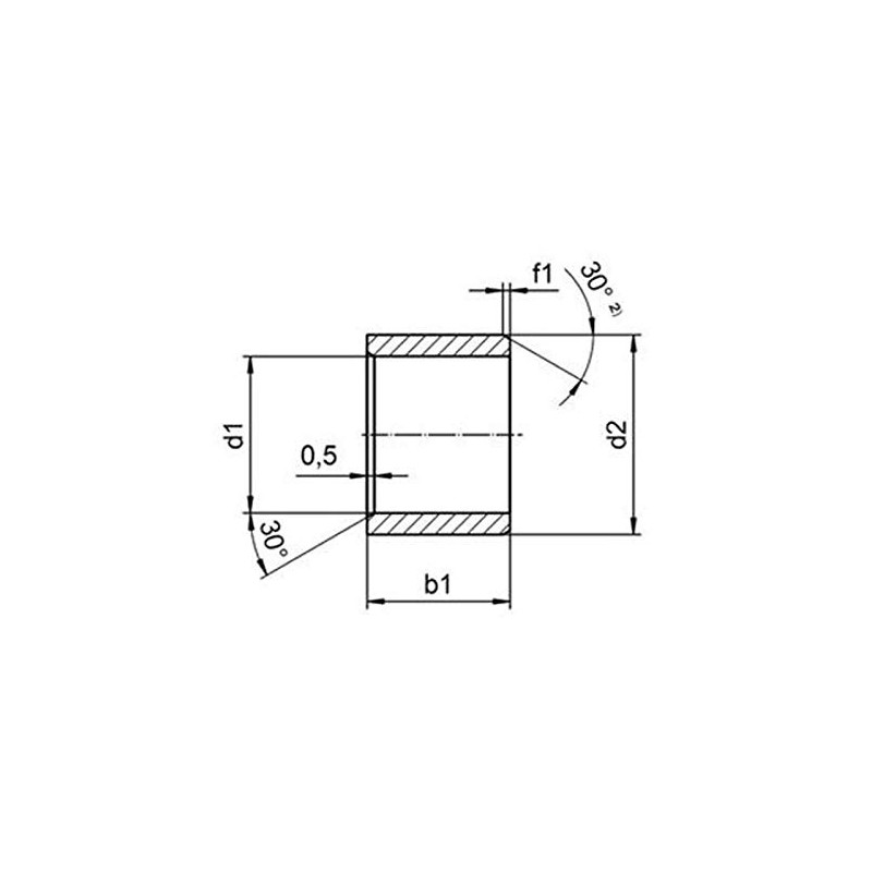 Cylindrical plain bearing GSM-1922-28 / diameter d1 = 19 mm