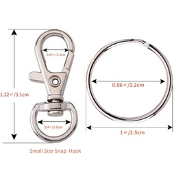 Lobster Clasp and Key Rings 80 pcs Metal Lobster Claw Clasps Trigger Clips Swivel Lanyard Snap Hooks with Key Chain Rings for Crafts, DIY (40 Clasps +40 Key Rings)(Small Size) Couple Key chains , key ring