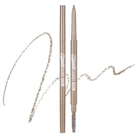 PERIPERA Speedy Skinny Brow (08 Taupe Beige), 1.5mm Precise Eyebrow Pencil, Dual-Sided Fine Tip Shades, Define Fills Brow Make up, K Beauty, Korean Make-up