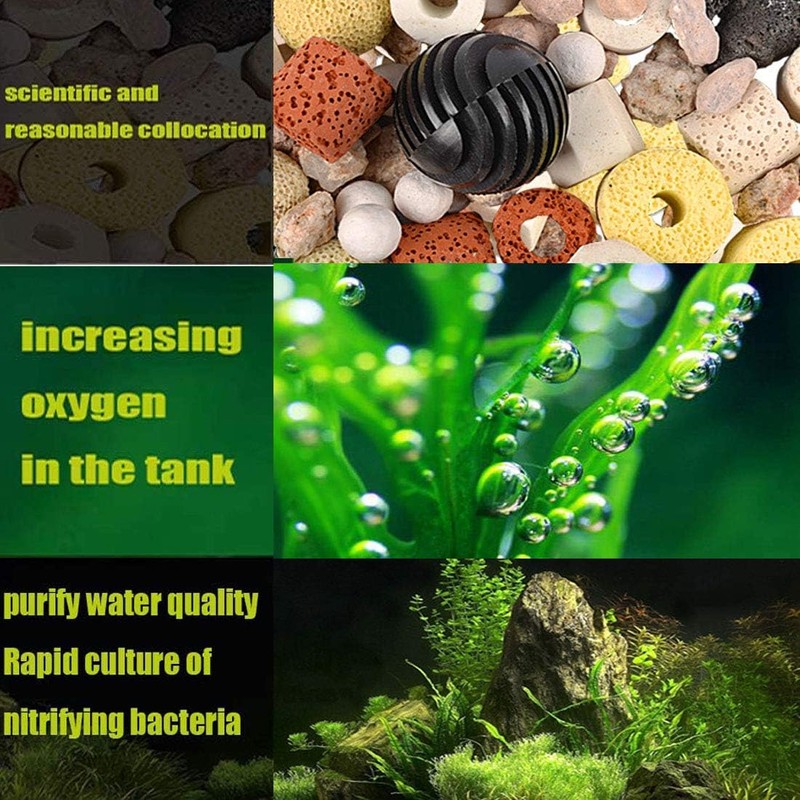 Hamiledyi Aquarium Filter Media 12 in 1 Bio Balls Ceramic