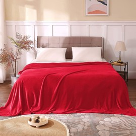 BEDELITE Fleece Blanket King Size Blankets for Bed, Luxury Plush Cozy Fuzzy Blanket 108x90 inches, Super Soft Warm Lightweight Throw Blanket All Seasons Suitable, Red