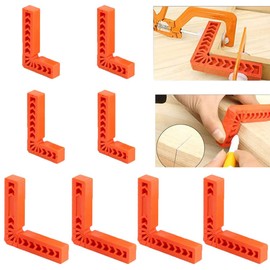 8 x 90 Degree Positioning Angle, L-Type Corner Clamp, Woodworking, Woodworking Tool for Picture Frame, Right Angle Clamps, 90 Degree Corner Clamp Frame, for Picture Frame Drawers (3 inches / 4 inches)
