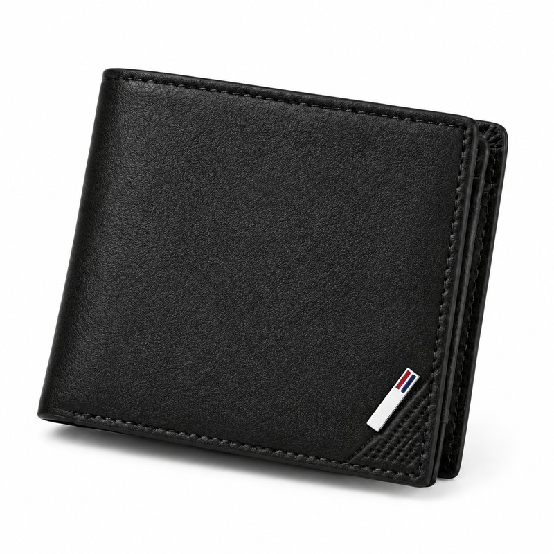 Men’s PU Leather Bifold Wallet for Daily Essentials – Compact