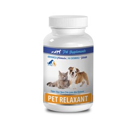 cat anxiety bed - NATURAL RELAXANT FOR DOGS AND CATS - CALM AND RELAXED - PET ANXIETY RELIEF - valerian cat - 1 Bottle (90 Chews)