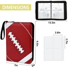 400 Card Binder Pockets, Trading Card Binder with Sleeves, Football Card Binder, Trading Card Albums Sports Card Binder Collectible Fits 400 Cards with 50 Removable Sleeves