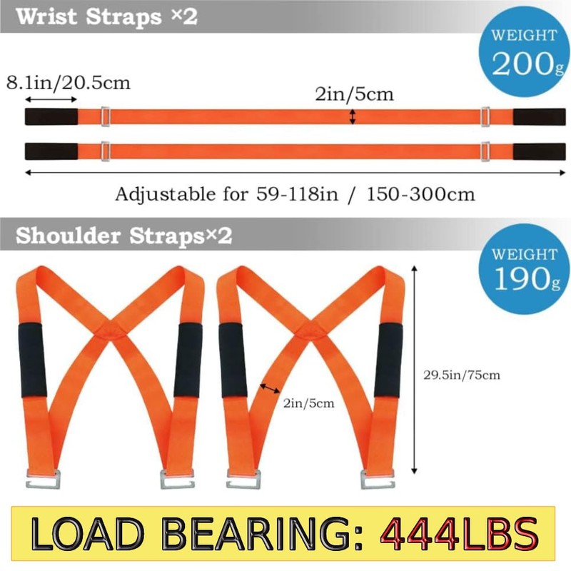 Moving Straps 2-Person Lifting and Moving Systems for Moving Furniture,