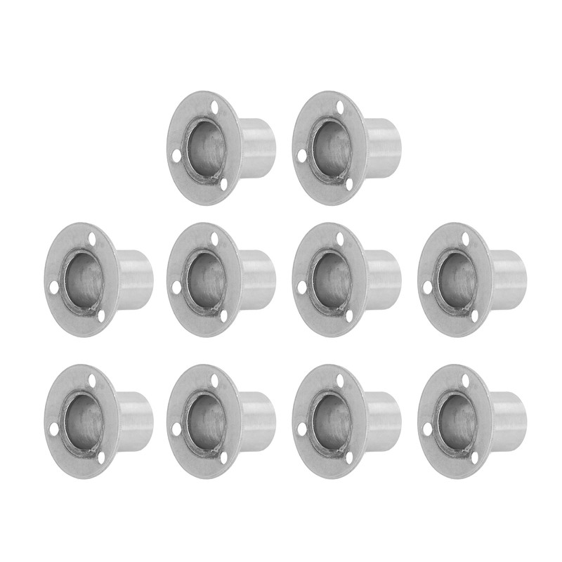 10Set Flanged Holder Base Thicken Stainless Steel Closet Rod Tube