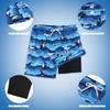 Boys Blue Whale Swim Trunks with Boxer Brief Liner Anti