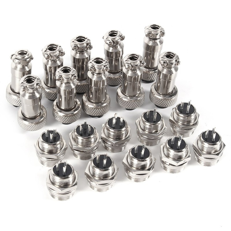 10 Set GX12 3Pin 12mm Aviation Plug Male Female Metal